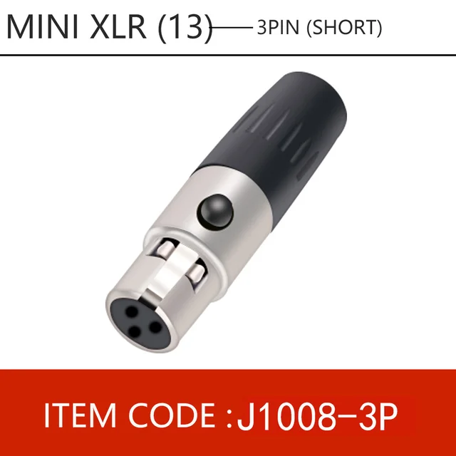 1pc Mini XLR 3 4 5 6 Pin Female Plug Small XLR Audio Microphone Connector MIC for Cable Soldering Straight 1x3 pin