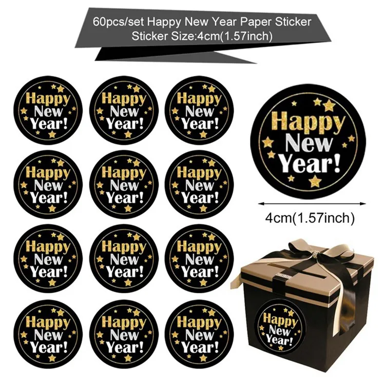 Paper sticker С новогодними воздушными шарами, посуда черного и золотого цвета, Рождественское украшение для дома, Рождественский Декор, стол, Рождественский фотостенд - Цвет: Paper sticker