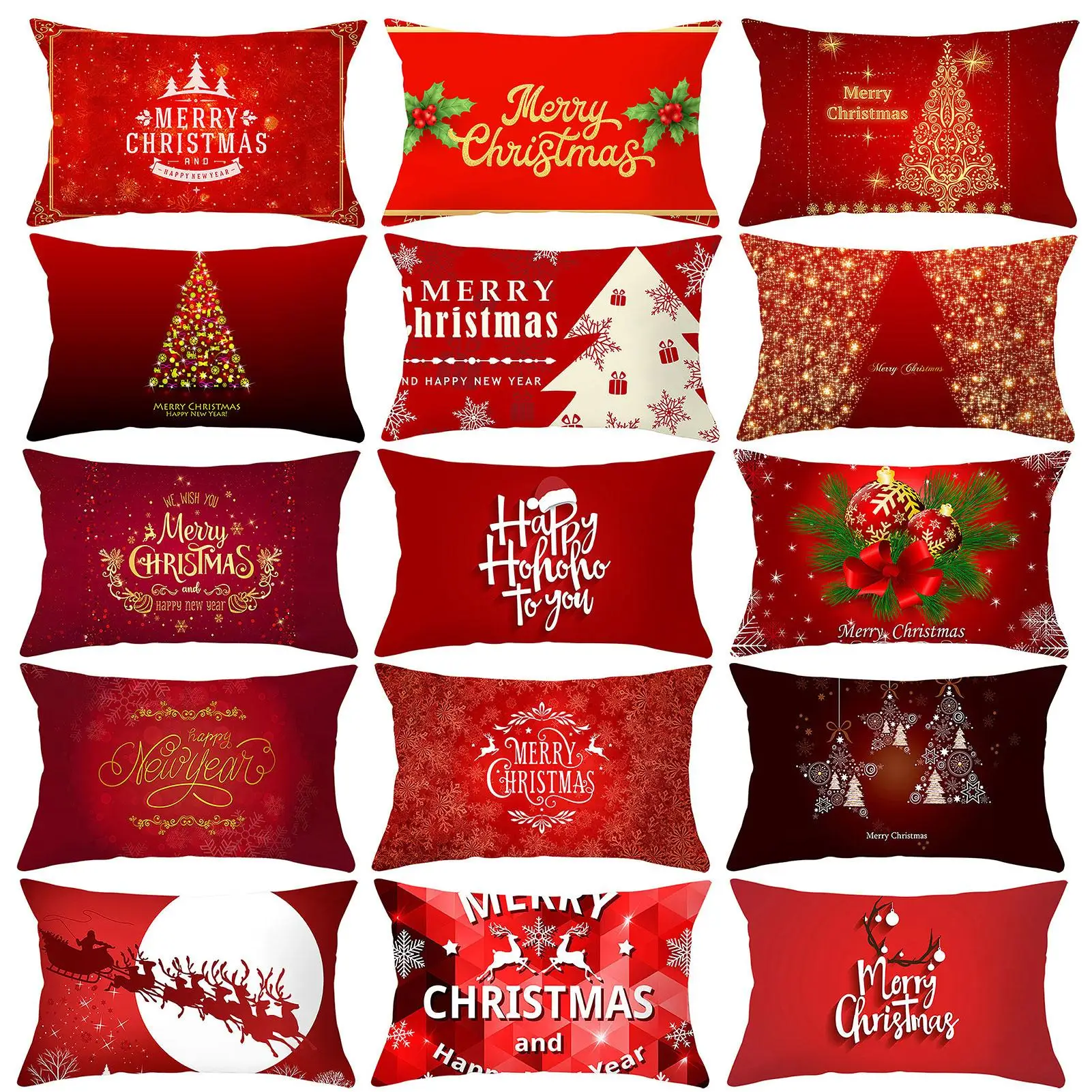 

Christmas Tree Letter Elk Snowflake Pillow Case Cushion Cover Home Xmas Decor
