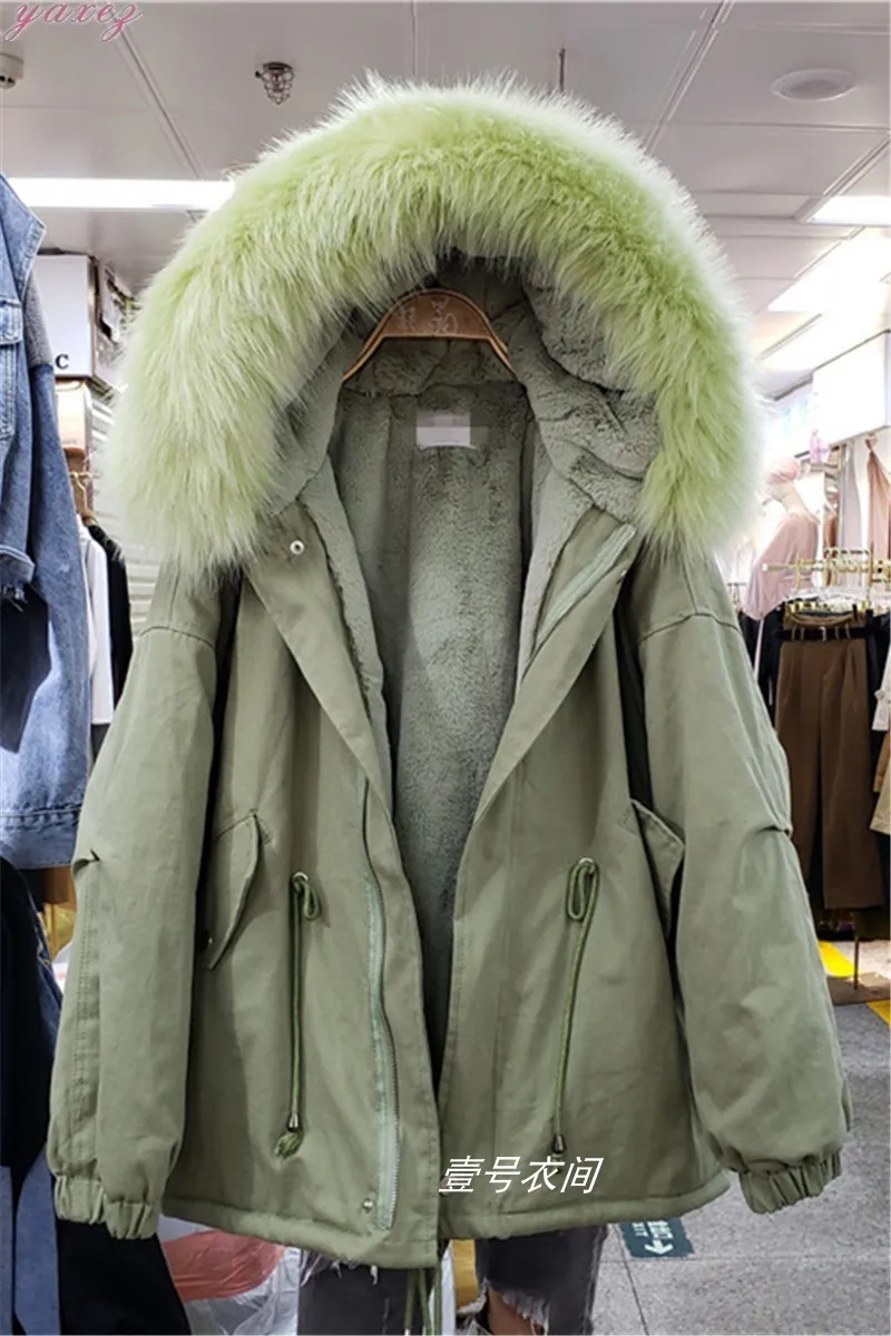 Новинка, зимняя свободная хлопковая стеганая куртка с большим меховым воротником, женская короткая парка с поясом, плотная верхняя одежда большого размера, теплое пальто