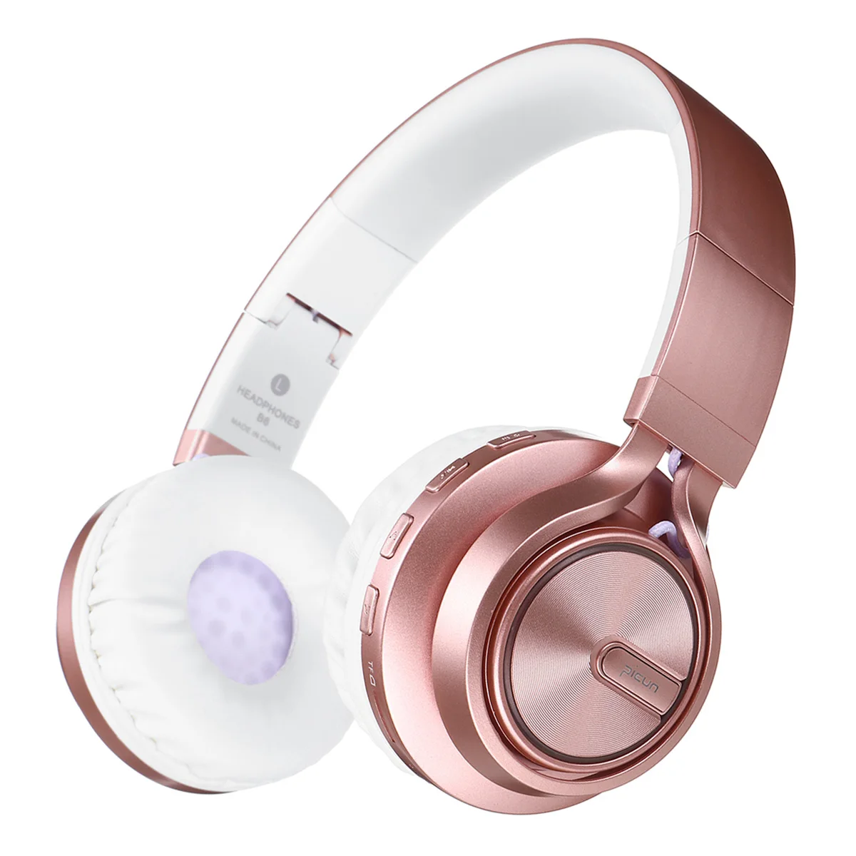 Золотой B6 беспроводные наушники bluetooth HiFI стерео Складная гарнитура светодиодный свет MP3 TF FM 3,5 мм наушники с микрофоном для телефона - Цвет: Золотой