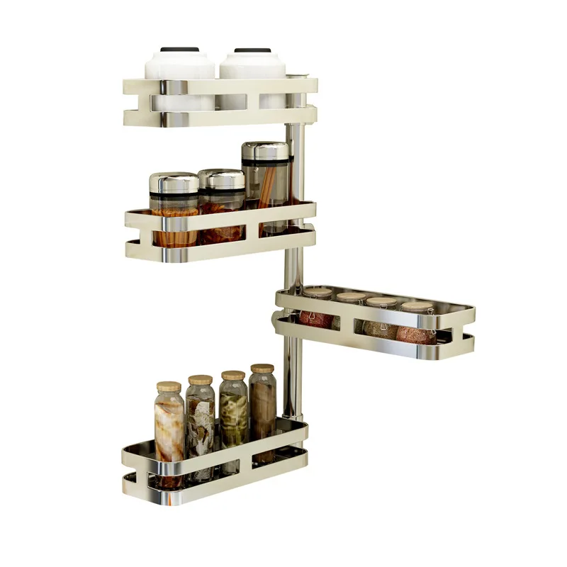 Угловая кухонная полка из нержавеющей стали 304 настенная подвесная вращающаяся