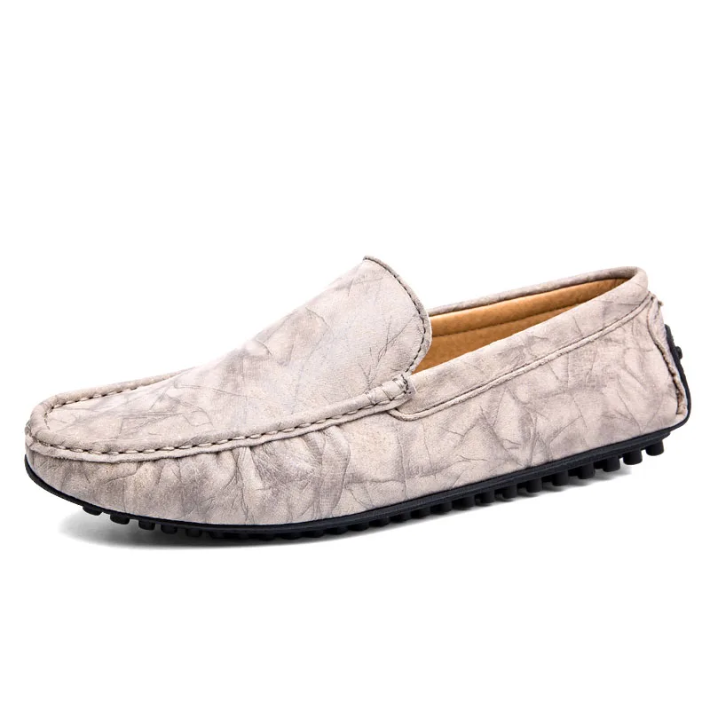 Wandai-9907-Khaki Mocassin homme/мужская повседневная обувь; Модные Замшевые мужские лоферы; мокасины; слипоны; мужская обувь на плоской подошве; Мужская обувь для вождения; Цвет Синий - Цвет: Wandai-9907-Khaki