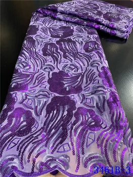 

NIAI 2020 Sequins Lace Fabric African Lace Fabric Nigerian Lace Fabrics French Tulle Lace Fabric For Wedding XY3461B-3