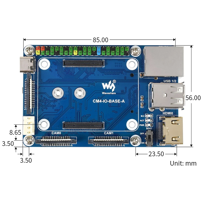 Mini Placa de Base para Módulo de Computador Placa de Base para Raspberry pi Cm4 com Módulo de Computador Cb4. Dsi Rtc Ventilador Usb Rj45 Gigabit M.2 Ranhura para Cm4 - Imagem 4