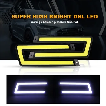 

2pcs Auto Waterproof Car Styling Daytime Driving Fog Lights Vehicle Daytime Running Light COB LED Car Lamp External Lights