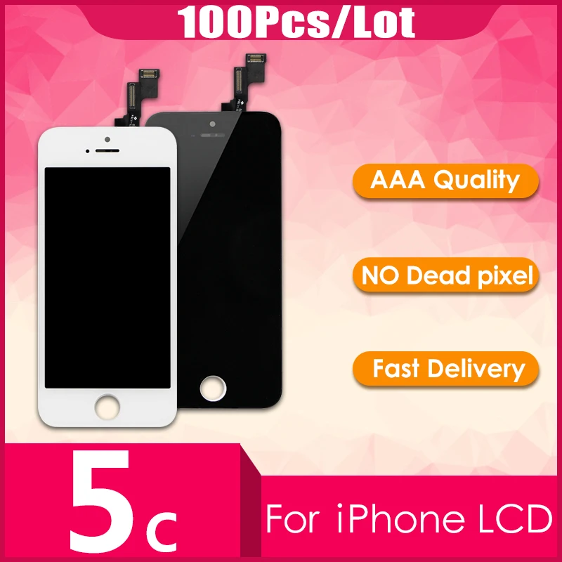 Класс AAA+++ для iPhone 5C lcd с кодирующий преобразователь сенсорного экрана в сборе дисплей без битых пикселей