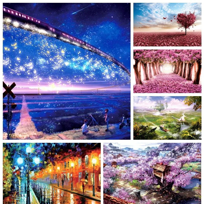 

Jigsaw Puzzles 1000 Pieces Wooden Assembling Picture Landscape Puzzles Toys for Adults Children Kids Games Educational Toy U13