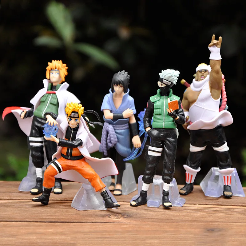New Products Naruto Garage Kit Figurine Model Ornaments Wave Feng Shui Door Naruto Kakashi Sasuke Five-Piece Gift
