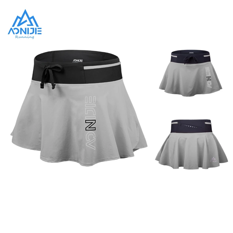 

AONIJIE Quick Dry Pantskirt With Lining Invisible Sports Skirt Women Female For Outdoor Trail Running Tennis Badminton Gym F5104