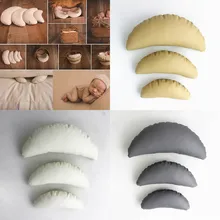 Newborn Baby Photo Props Professional Posing Crescent Pillow Photography Shoot Positioner Set White Khaki Grey