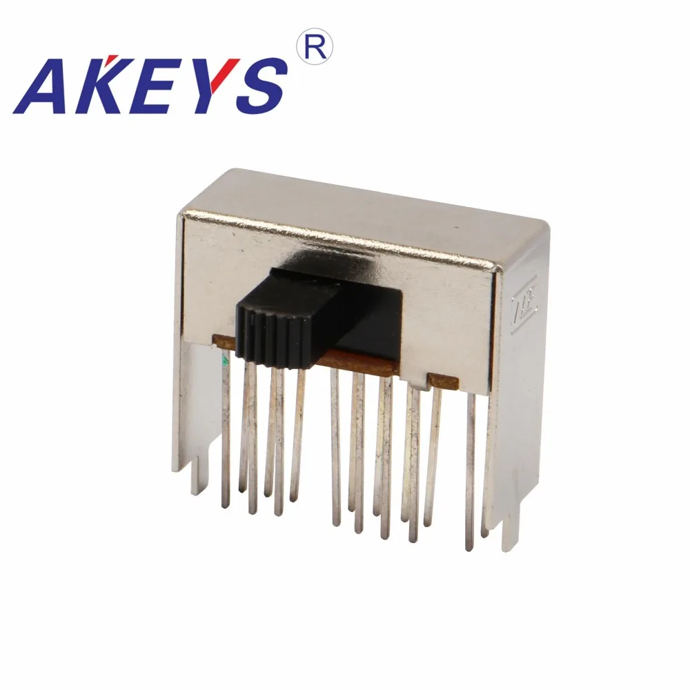 

10PCS SK-43D04 4P3T Four pole three throw handle heights 7mm slide switch side insert 16 pin with 2 fixed pin