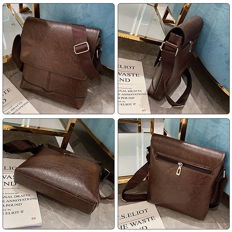 Fashion Casual Men Crossbody Bag Solid Color Large Capacity Phone Coin Card Purse Messenger Bag New Brand Male Shoulder Bag