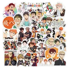 Ensemble de 50 pièces Anime japonais Haikyuu!! Autocollants Graffiti de volley ball, pour valise, ordinateur portable, téléphone, bagages, moto, Skateboard, voiture