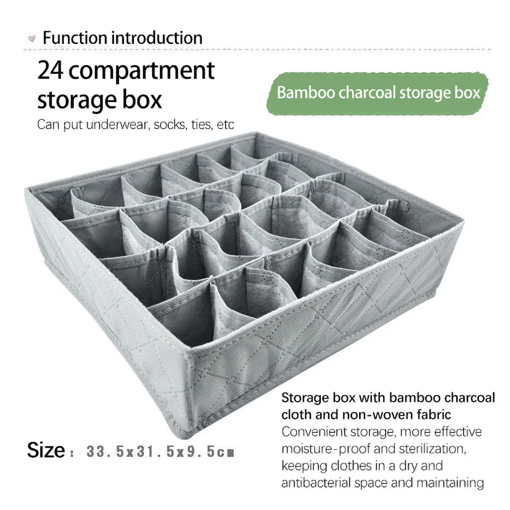 3Pack Underwear storage box Closet Underwear Organizer Drawer Divide by for Underwear Bras Socks Ties