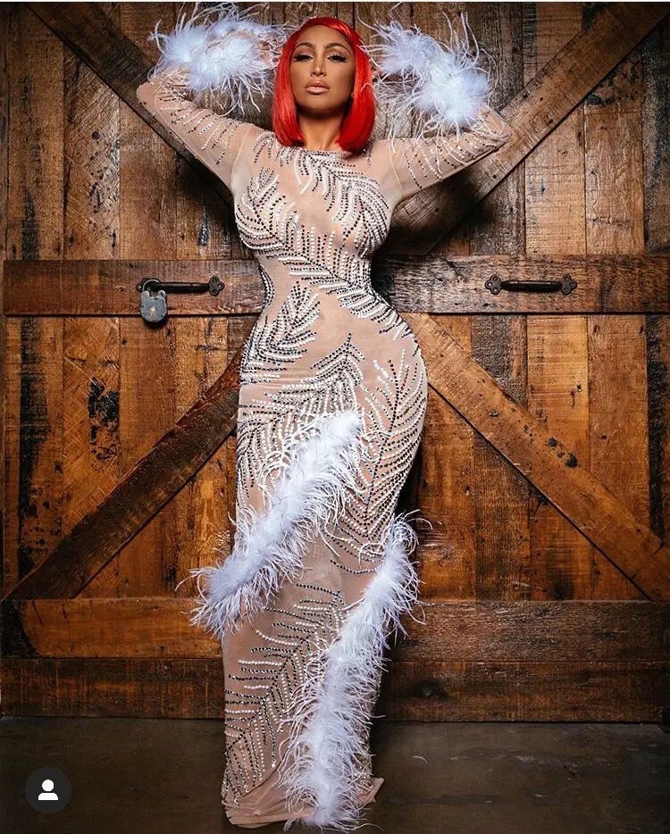 Высококачественные эластичные с длинным рукавом украшенные бисером костюмы для