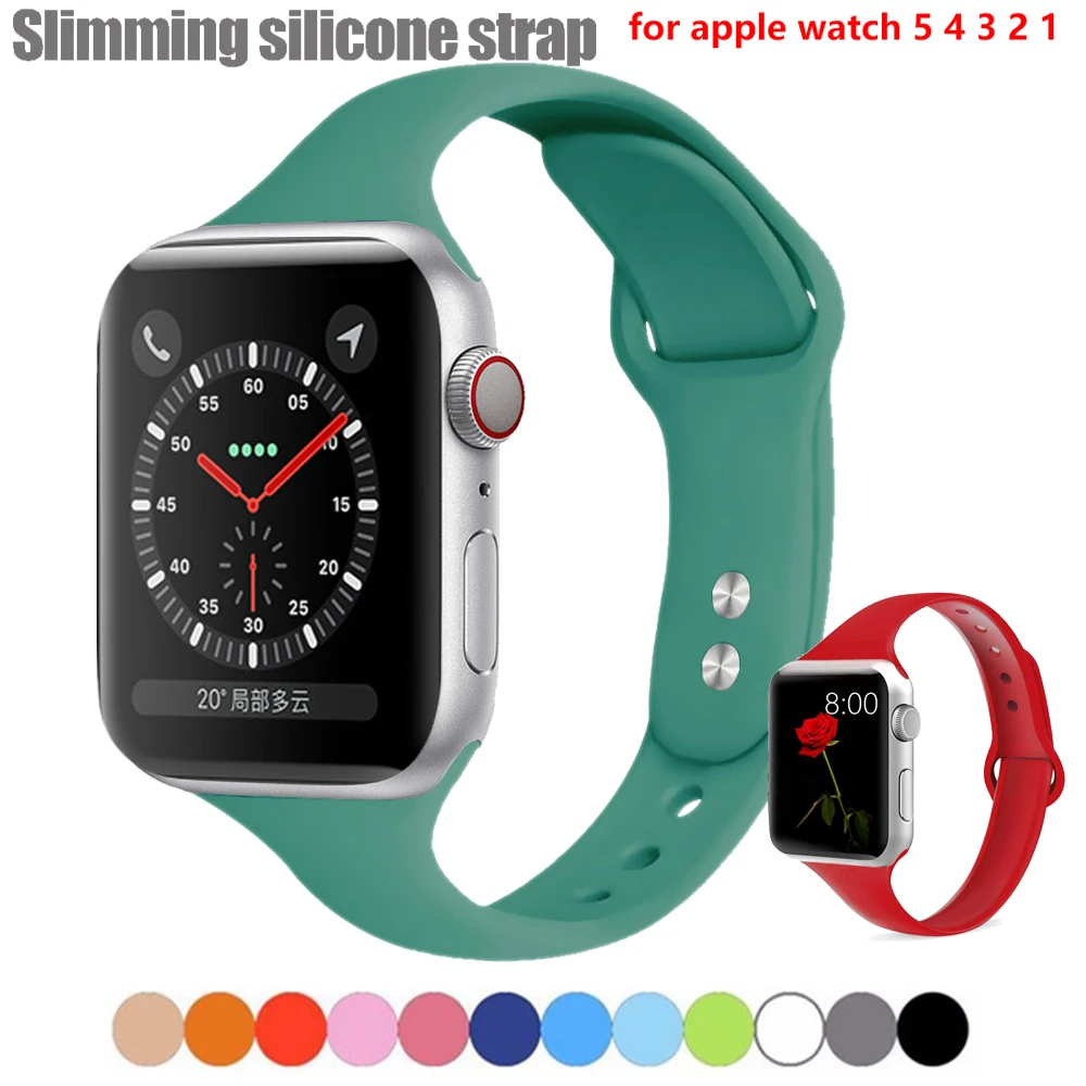 

Band for apple watch strap 42mm 38mm apple watch 4 band 44mm 40mm iwatch series 4/3/2/1 slim silicone correa bracelet watchband
