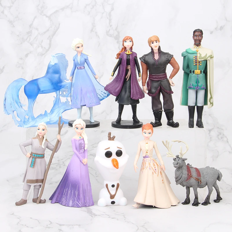 New Disney Frozen 2 Snow Queen Elsa Anna PVC Action Figure Olaf Kristoff Sven Anime Dolls Figurines Toys For Kids Birthday Gifts