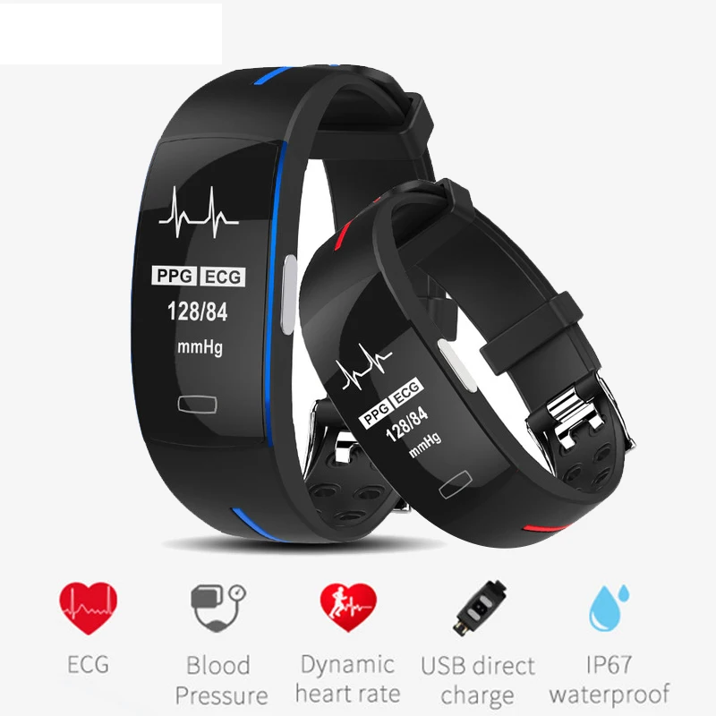 

Sport Smart Bracelet ECG+PPG Blood Pressure Heart Rate Monitor Smart Band Fitness Activity Tracker Watch for Men Women Wristband