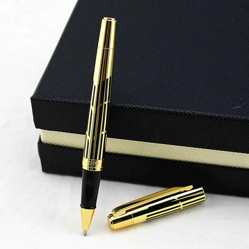 

Luxury Metal Roller Ball Pen 0.5mm Black Pink blue Gold Clip Office Business Writing Ballpoint Pens Gifts Stationery Supplies