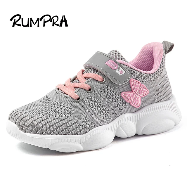 Zapatillas de deporte bonitas para niñas, zapatos de tenis deportivos para niños, zapatillas de princesa con patrón de mariposa, entrenadores para correr para niñas -