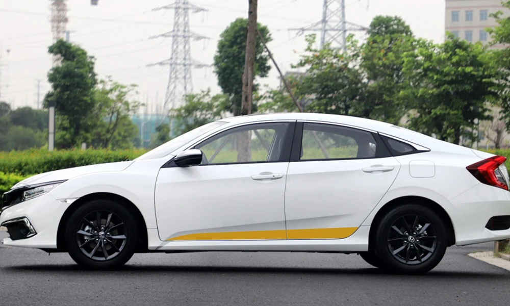 2 шт. для Honda Civic автомобильные наклейки с боковыми полосками виниловая пленка авто гоночный Спорт DIY наклейки для стайлинга автомобиля Тюнинг автомобиля аксессуары