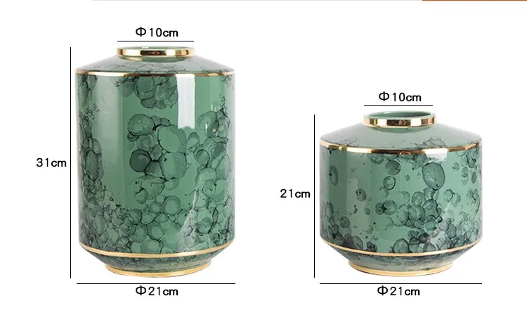 European Large Ceramic Vase Decoration Light Luxury Simple Desktop Crafts Model Home Decoration