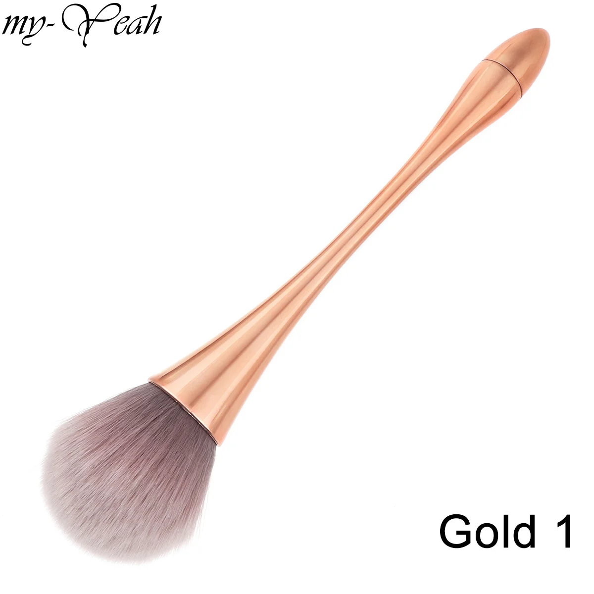Gold 1 Щетка для чистки ногтей с металлической ручкой, акриловая УФ-гель для удаления порошка, Маникюрный Инструмент - Цвет: Gold 1