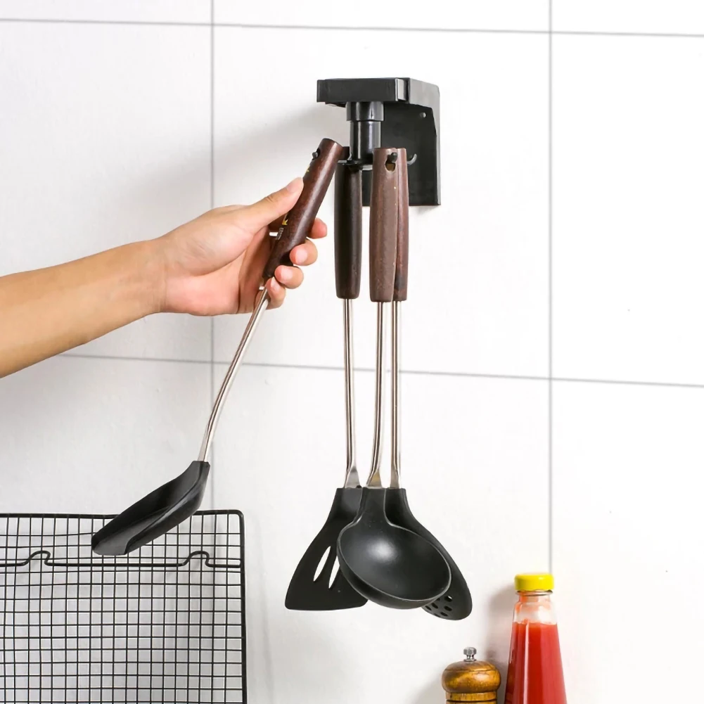 

2pcs/Set Kitchen Rotary Hooks Shelves Bathroom Towel Holder Storage Rack Sundries Home Storage Hanger Hook