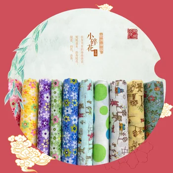 

All -Cotton Fabric Small Flower Rag Plaid Polka Dot Plain Thin Pigment Print Fabric in Stock
