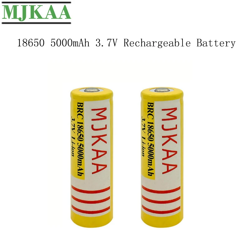 MJKAA 2 шт. BRC18650 5000 мАч 3 7 в литиевая аккумуляторная батарея 100% Новые литий ионные