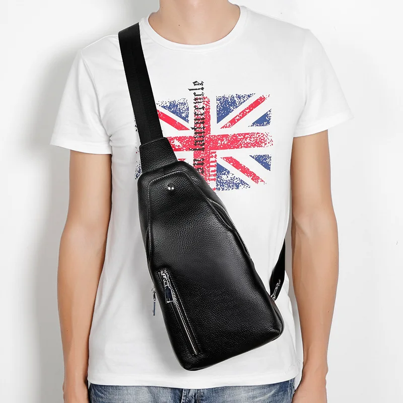 

Men Chest Bag Genuine Leather 2019 New Style Tide Head Layer Cowhide Backpack Men's Korean-style Soft Leather Men's Crossbody Ba