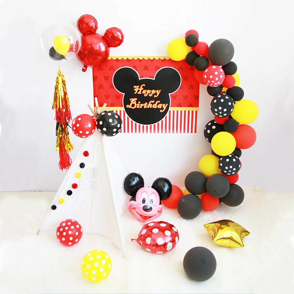 Mickey Mouse Party Decoration Baby Shower Kids Birthday Party Disposable Party Supplies Mickey Minnie Cake Decor