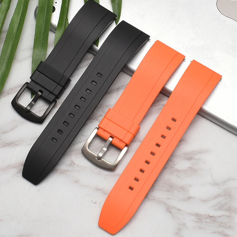 Onthelevel Fluororubber Watch Strap 20 22mm Silicone Rubber Bracelet Quick Release Spring Bar Watchband For Each Watch Brand #E