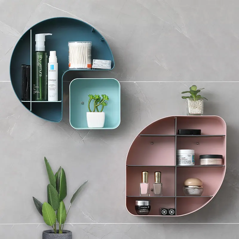 

European Style Punch-free Plastic Storage Rack Bedroom Kitchen Shelf Storage Multi-grid Living Room Decoration Bathroom Shelf