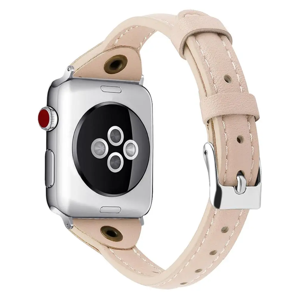 Ремешки для Apple Watch 38 мм 40 мм 4 44 мм кожаный браслет для Apple Watch ремешок 5 4 3 2 1 для iWatch серии 42 мм женские ремешки - Band Color: xing-se