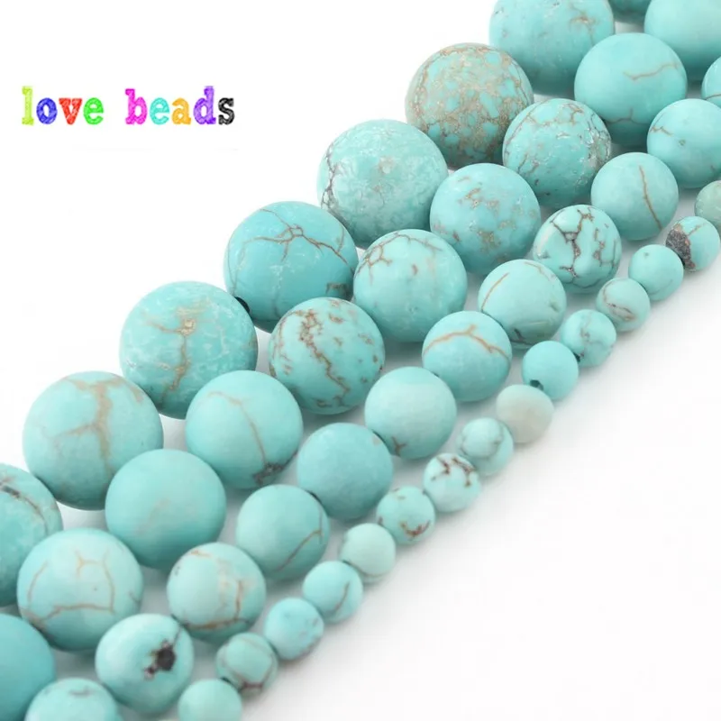 

Natural Stone Beads Matte Turquoises Stone Round Beads For Jewelry Making Bracelet 4/6/8/10mm Spacer Beads Diy Jewelry