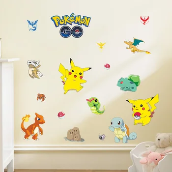 

Creative cartoon Red Pikachu pet elves 3d wall stickers for kids rooms diy wall decals decor Pokemon Go game posters Decor mural