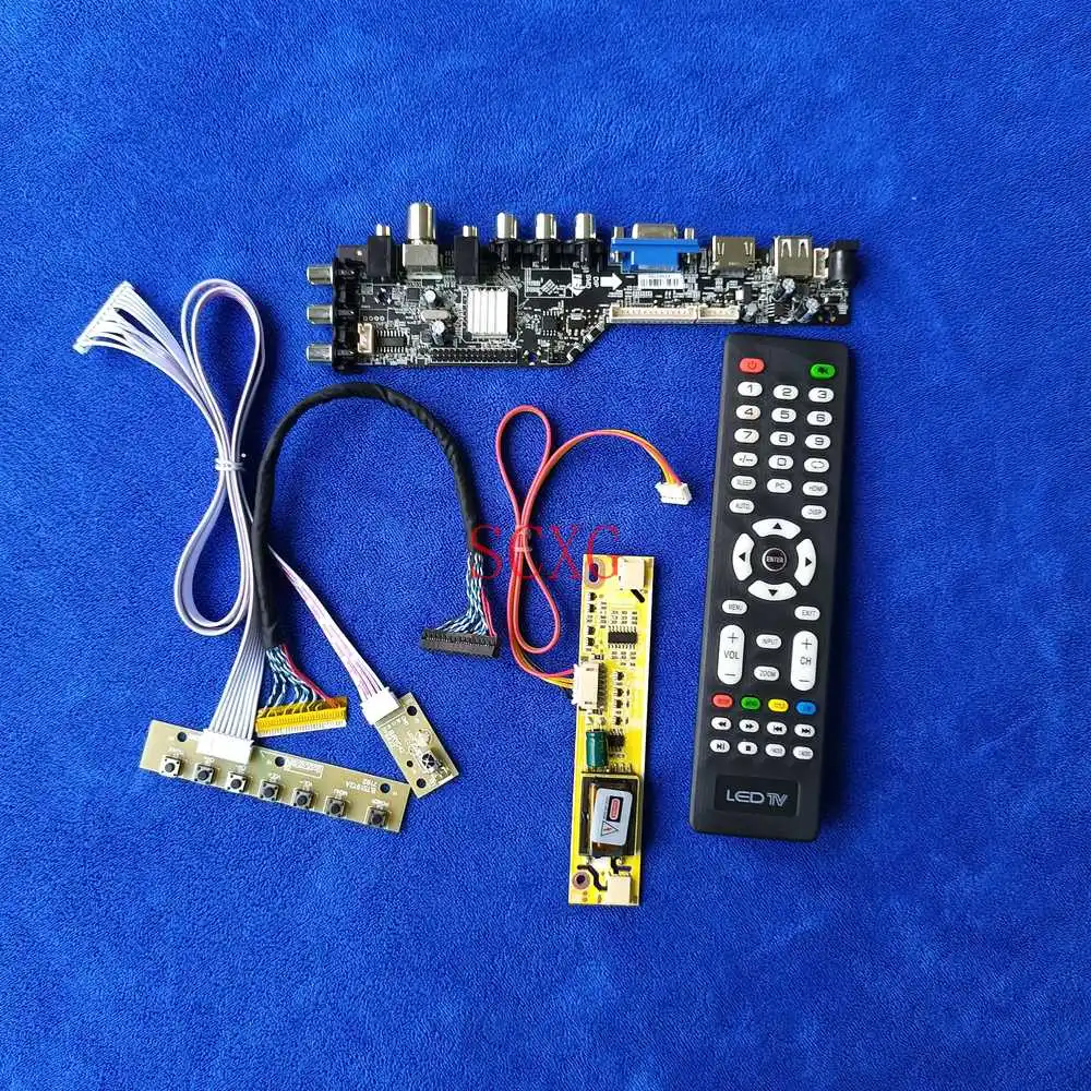 HDMI-compatible VGA AV USB LCD screen controller board 2--CCFL DVB Digital Signal DIY KIT 1680*1050 Fit LTN190W1-L01 LVDS 30-Pin |