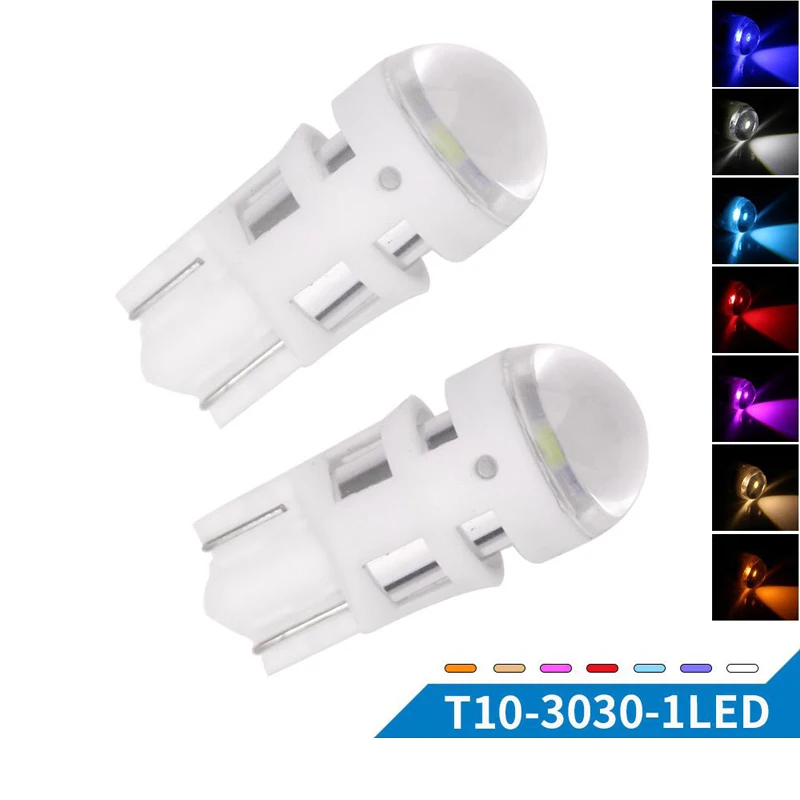 

10PCs LED T10 3030 1 SMD Car Lamps Turn Signal License Plate Light Trunk Clearance Lights Reading Lamp 12V White