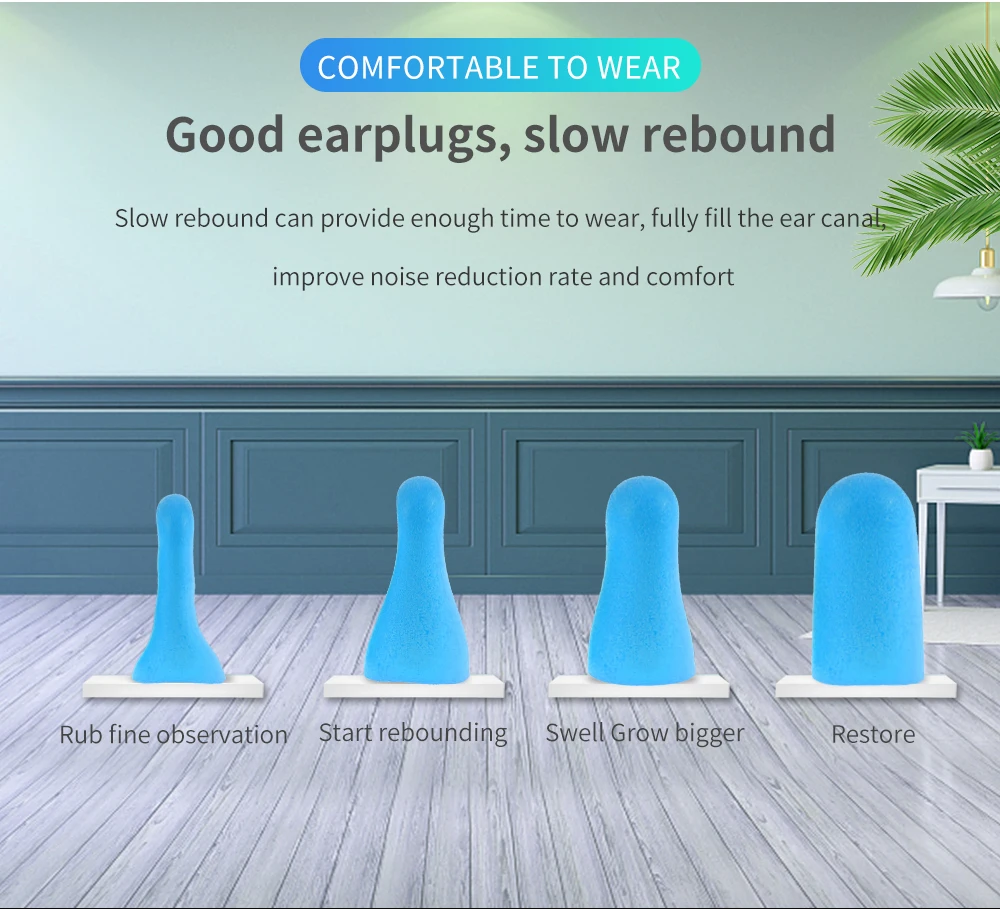 5pairs Box-packed PU Sponge Earplugs Ear Protection Noise Reduction Sound Insulation Sleep Noise Reduction - Famidy.com