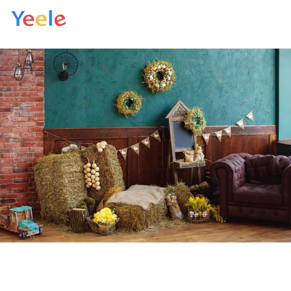 Yeele осенний фон для фотосъемки на Хэллоуин, ферма, сельская местность, сено блок, тыква, новорожденный, фон для фотосъемки на заказ для фотостудии