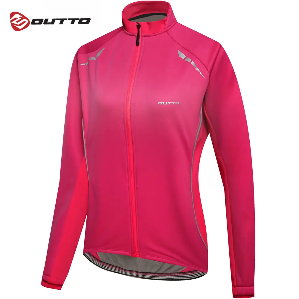 Женская Теплая Флисовая Куртка Outto для велоспорта, ветрозащитная теплая спортивная куртка для езды на горном велосипеде