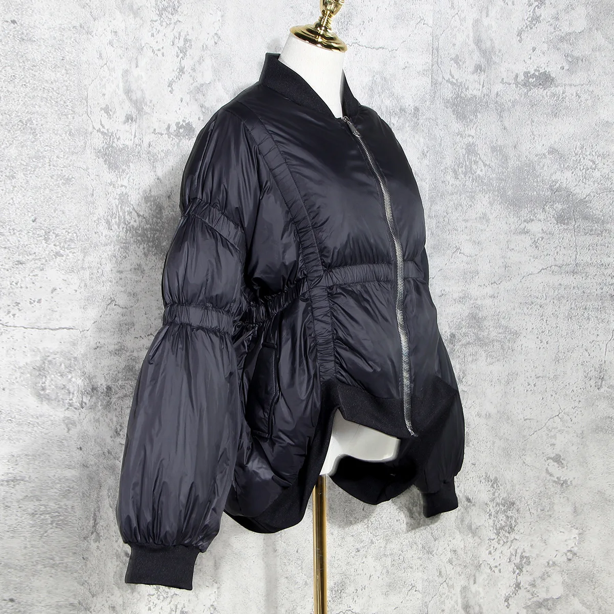 QING MO Khaki Black Women Vintage Parkas Women Irregular Parkas Lantern Sleeve Loose Coat Winter Elegant Parkas ZQY2300
