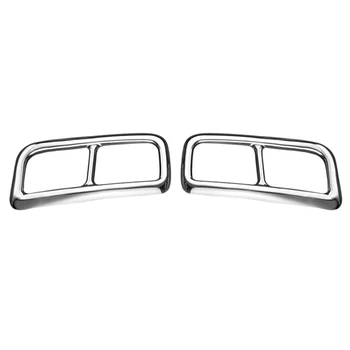 

2PCS for Volvo XC90 S90 XC60 2014-2019 Car Rear Dual Exhaust Muffler End Pipe Stickers Cover Trims Accessories Stainless Steel