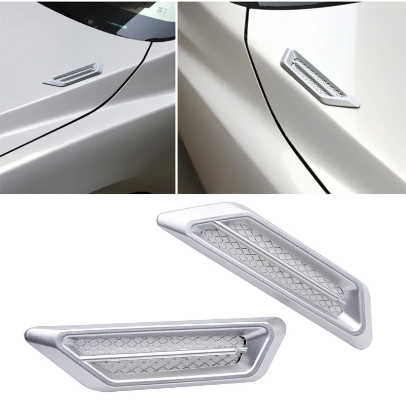 Car exterior air intake flow side fender vent wing cover trim tuning car styling shark gill ABS 3D decoration sticker car stickers car window stickers car window trim stickers
