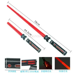 Espada láser telescópica para niños, juguete de espada parpadeante, música luminosa, estrella, láser, regalo, novedad