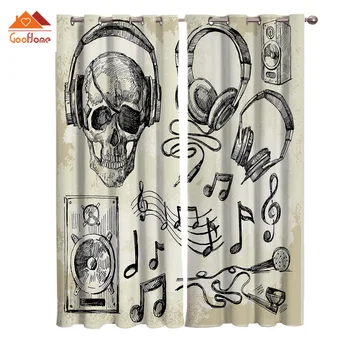 

Music Gimmick Window Curtains Living Room Outdoor Fabric Drapes Curtain Home Decor