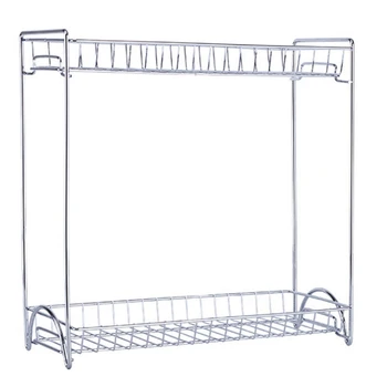 

2-Layers Stainless Steel Detachable Storage Shelf Rack Home Kitchen Seasoning Holder Organizer