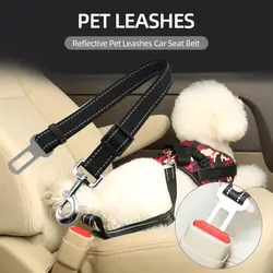 Автомобильный ремень безопасности для собак, нейлоновый поводок для домашних животных, светоотражающий Выдвижной Поводок для собак